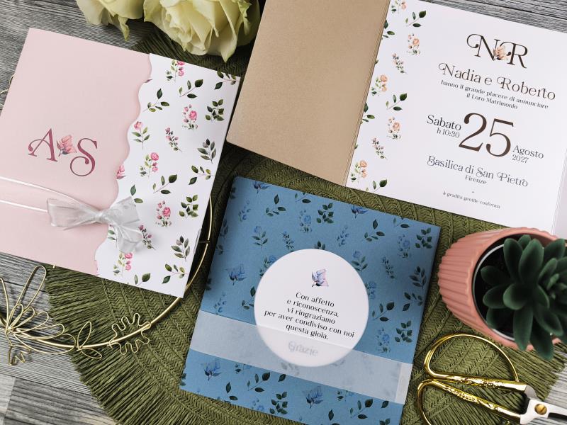 Partecipazione romantica ed elgante, con rose ROSE